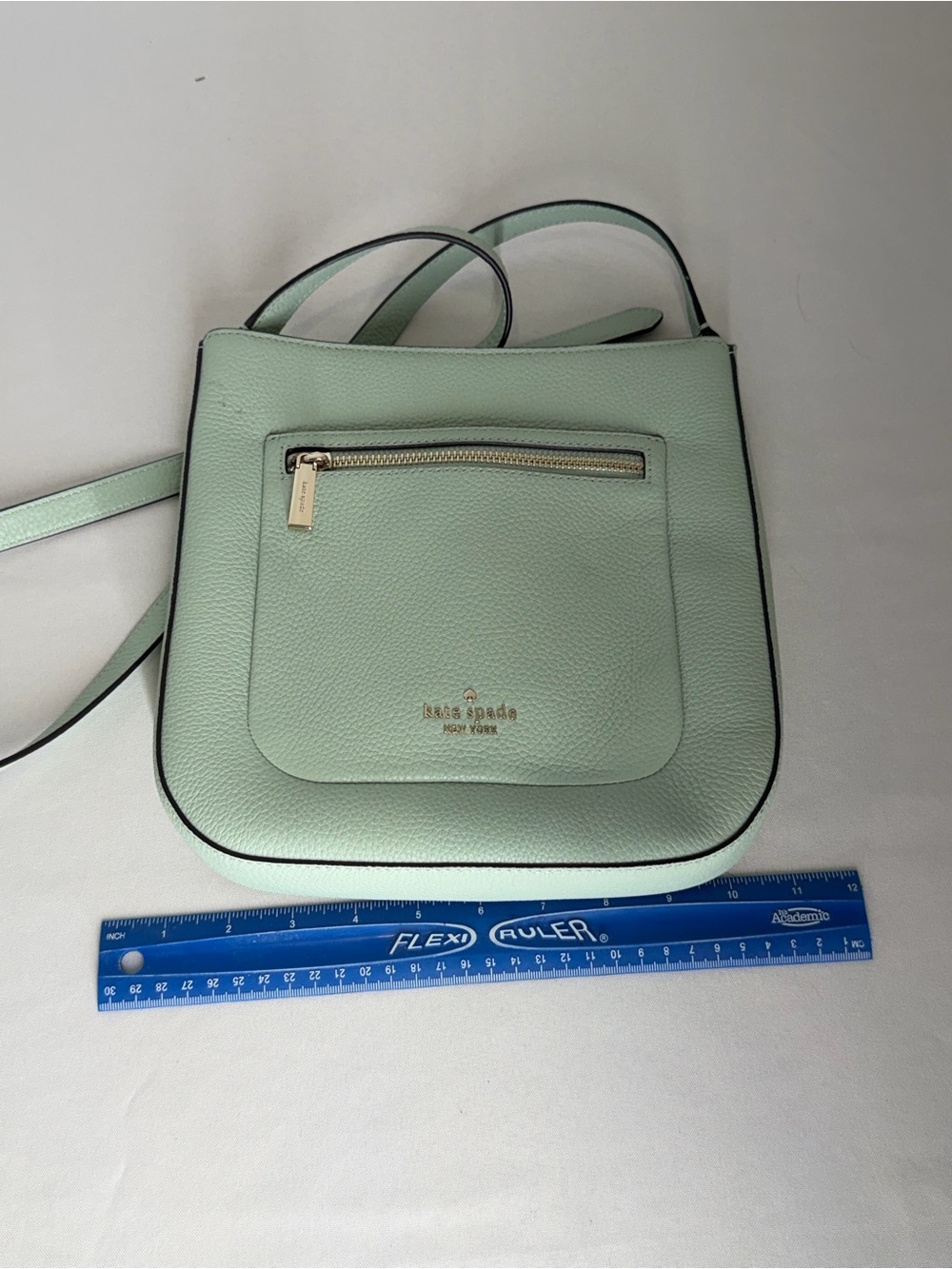kate spade light mint green pebbled leather crossbody